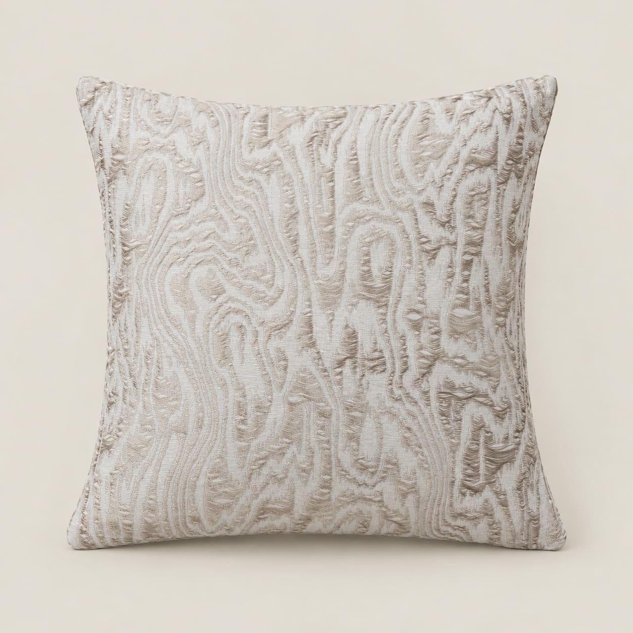 Rowan Ivory and Taupe Woodgrain Cushion Cover - Home Artisan