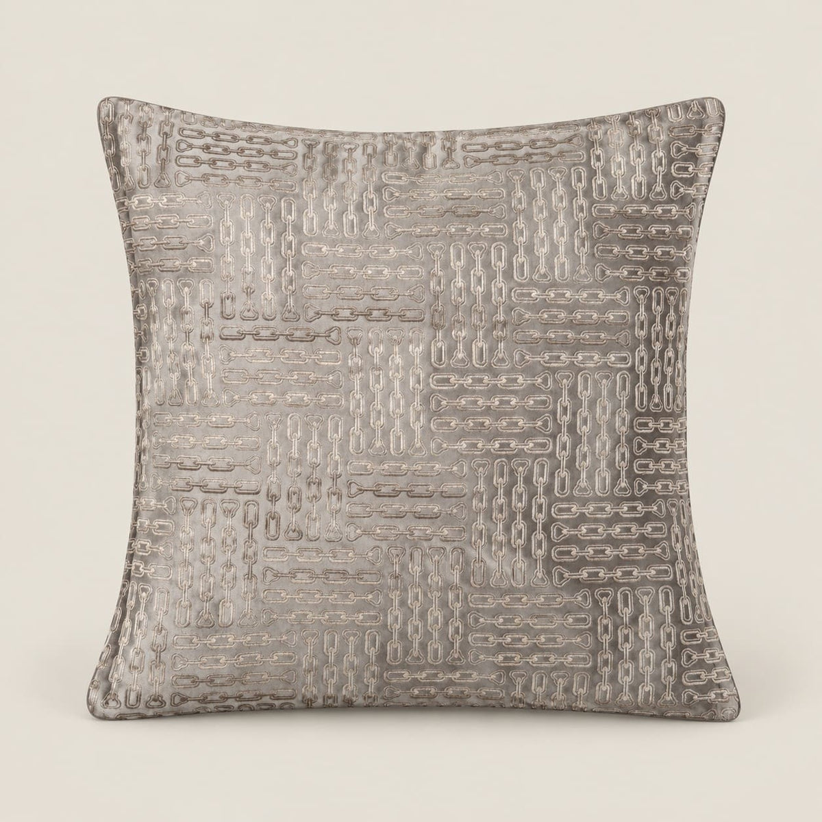 Alistair Taupe Chain Pattern Cushion Cover - Home Artisan