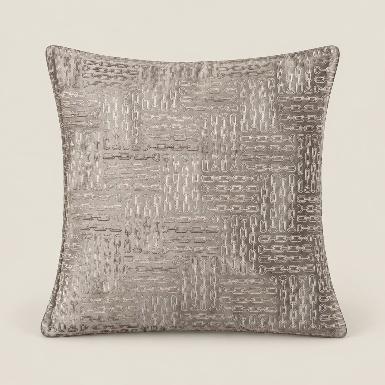 Alistair Taupe Chain Pattern Cushion Cover - Home Artisan