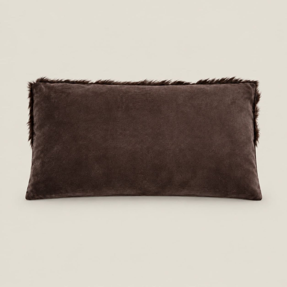 Weston Brown and Beige Fur-Effect Rectangular Cushion Cover - Home Artisan