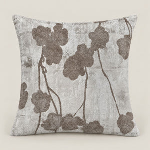 Fleur Ivory and Taupe Floral Silhouette Cushion Cover - Home Artisan