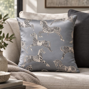Paloma Slate Grey Equestrian Cushion Cover - Home Artisan