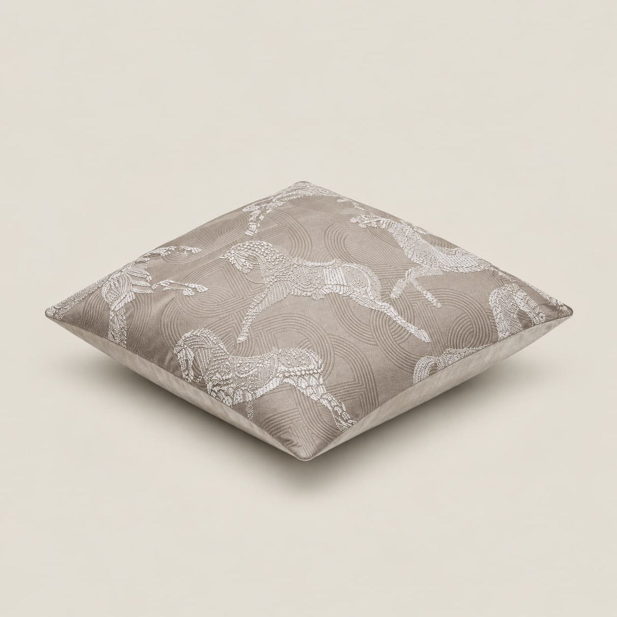 Aveline Taupe Equestrian Cushion Cover - Home Artisan