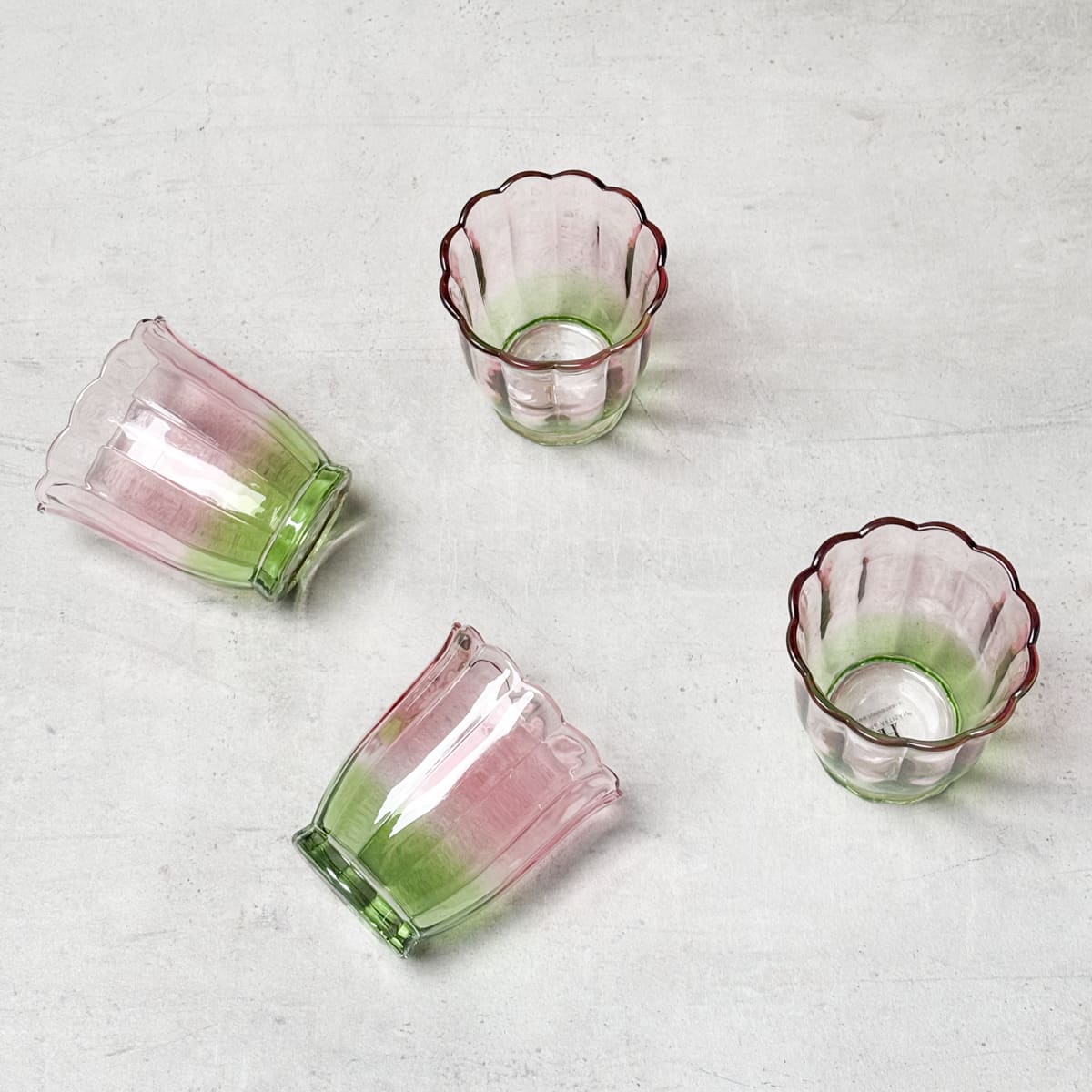 Clara Blush & Sage Ombre Drinking Glass (Short) - Set of 4 - Home Artisan