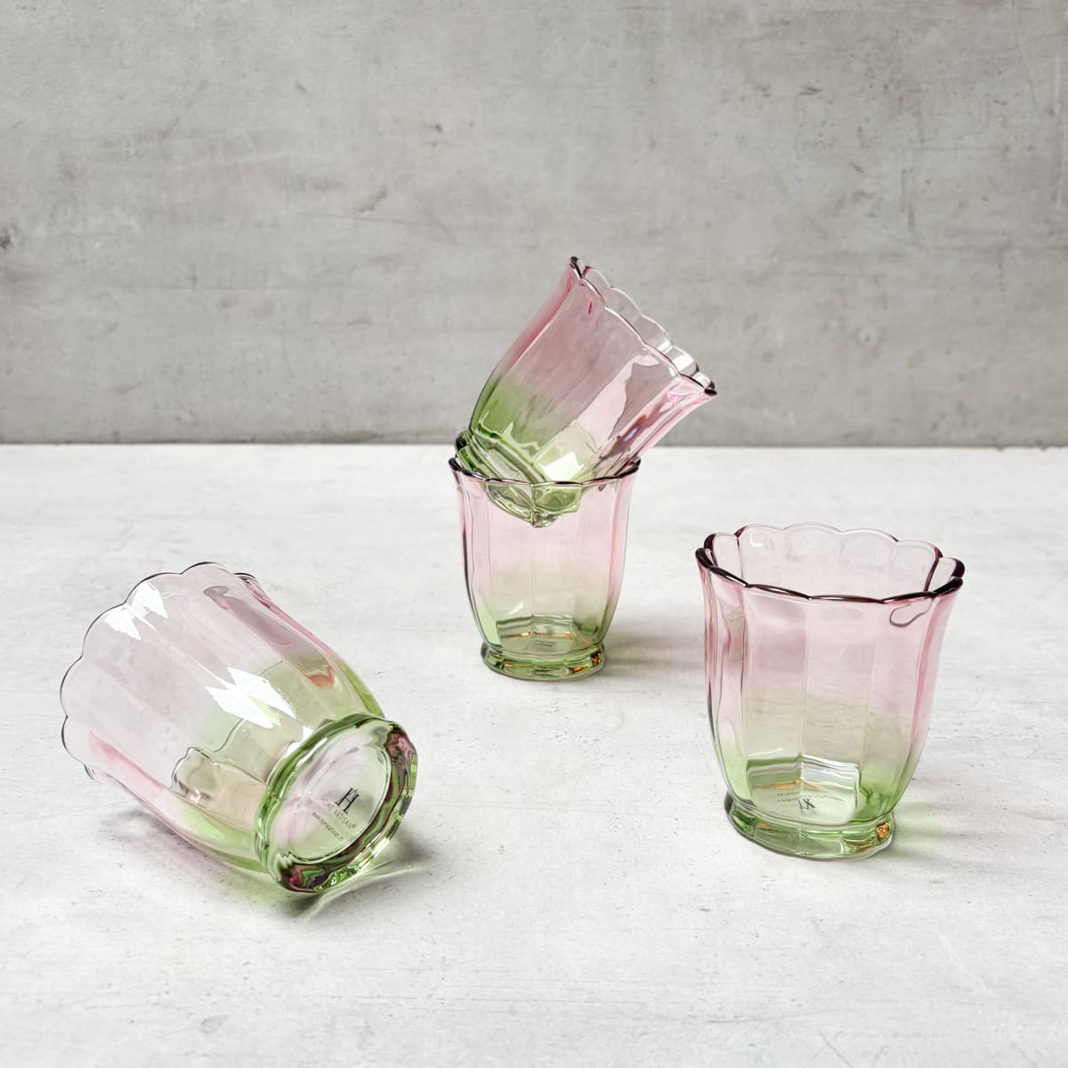 Clara Blush & Sage Ombre Drinking Glass (Short) - Set of 4