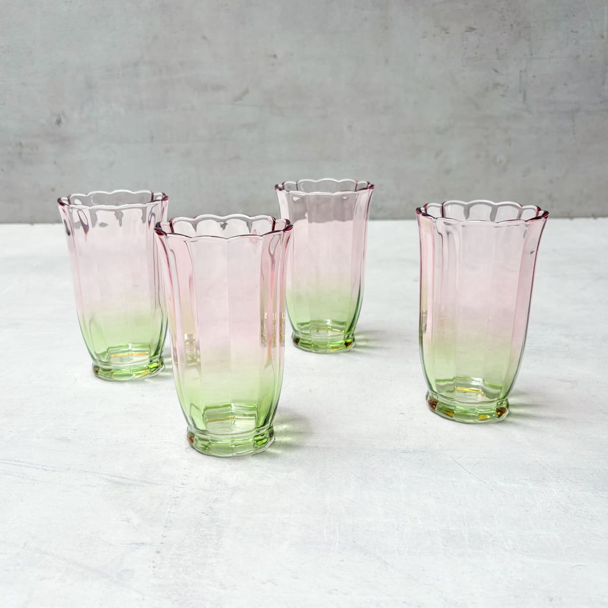 Clara Blush & Sage Ombre Drinking Glass (Tall) - Set of 4 - Home Artisan