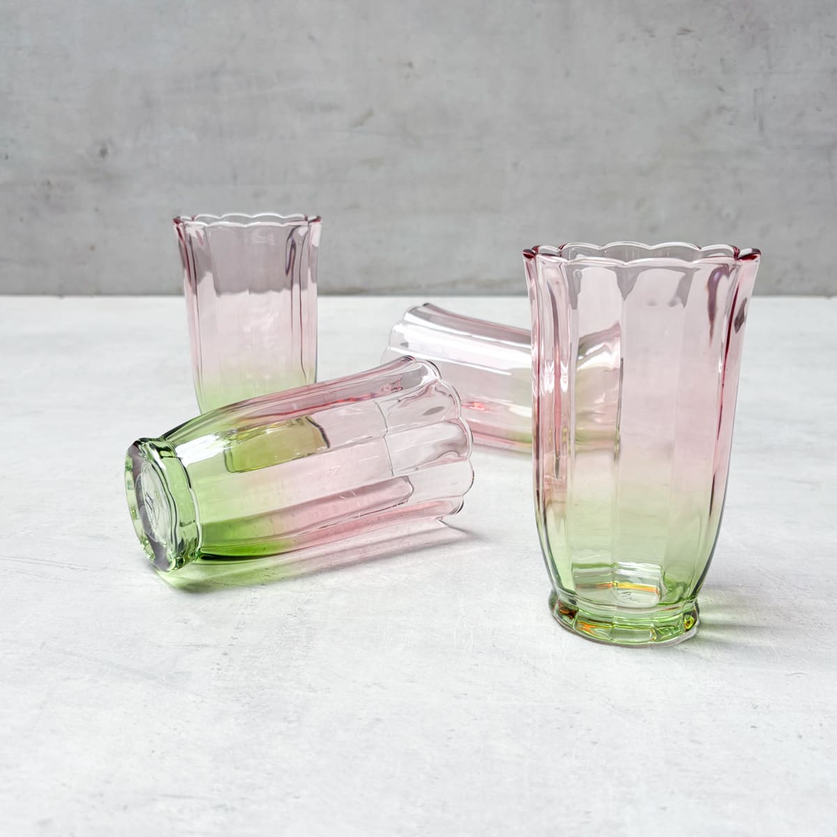 Clara Blush & Sage Ombre Drinking Glass (Tall) - Set of 4 - Home Artisan