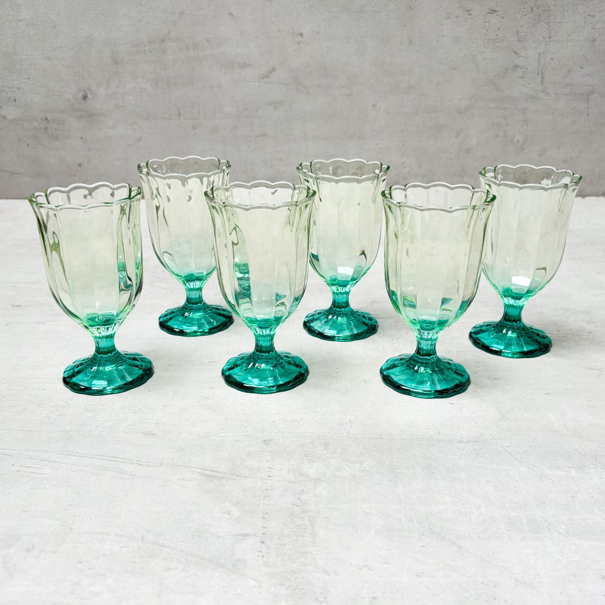 Serena Aqua & Amber Glass Goblet - Set of 6 - Home Artisan
