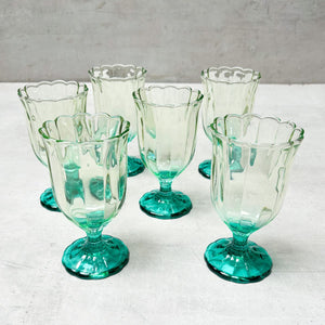 Serena Aqua & Amber Glass Goblet - Set of 6 - Home Artisan