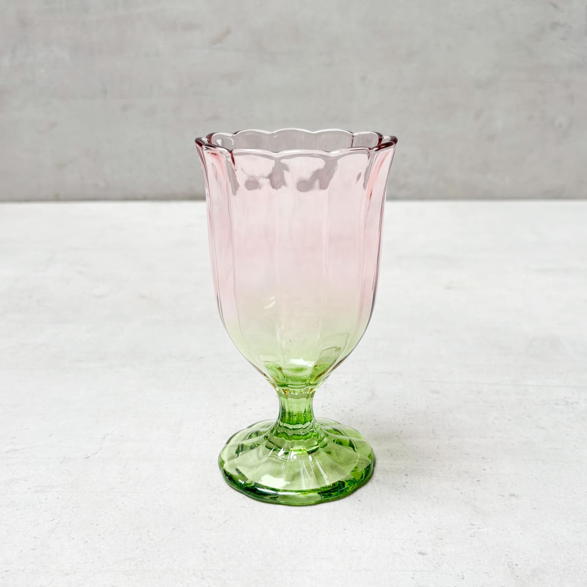 Clara Blush & Sage Ombre Glass Goblet - Set of 6 - Home Artisan