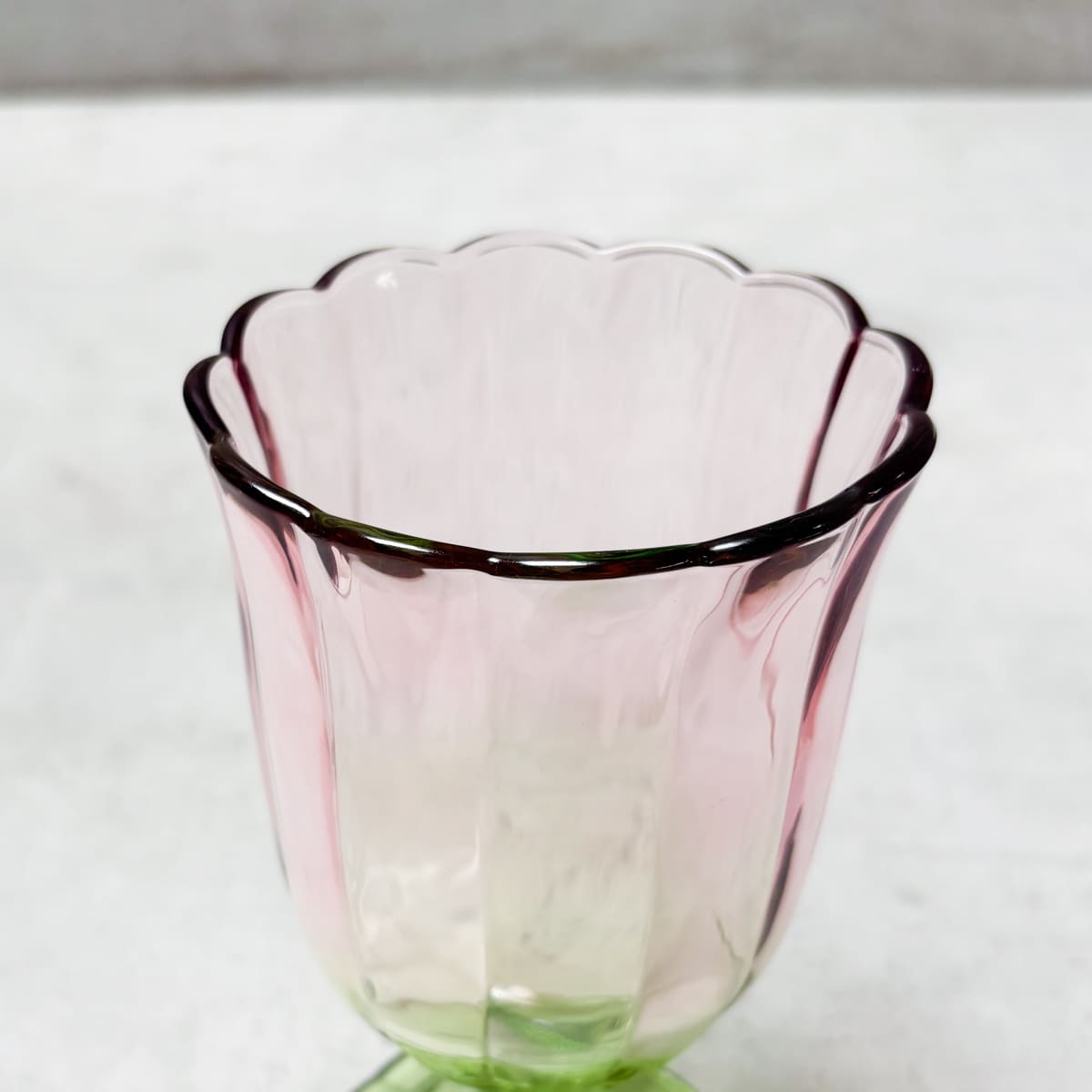Clara Blush & Sage Ombre Glass Goblet - Set of 6 - Home Artisan