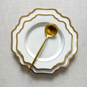 Celestine White Porcelain Side Plate with Gold Rim - Set of 2 - Home Artisan