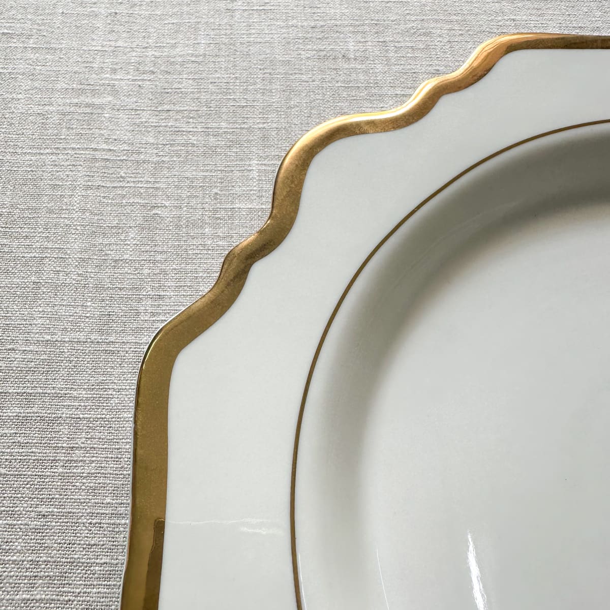 Celestine White Porcelain Dinner Plate with Gold Rim - Set of 2 - Home Artisan