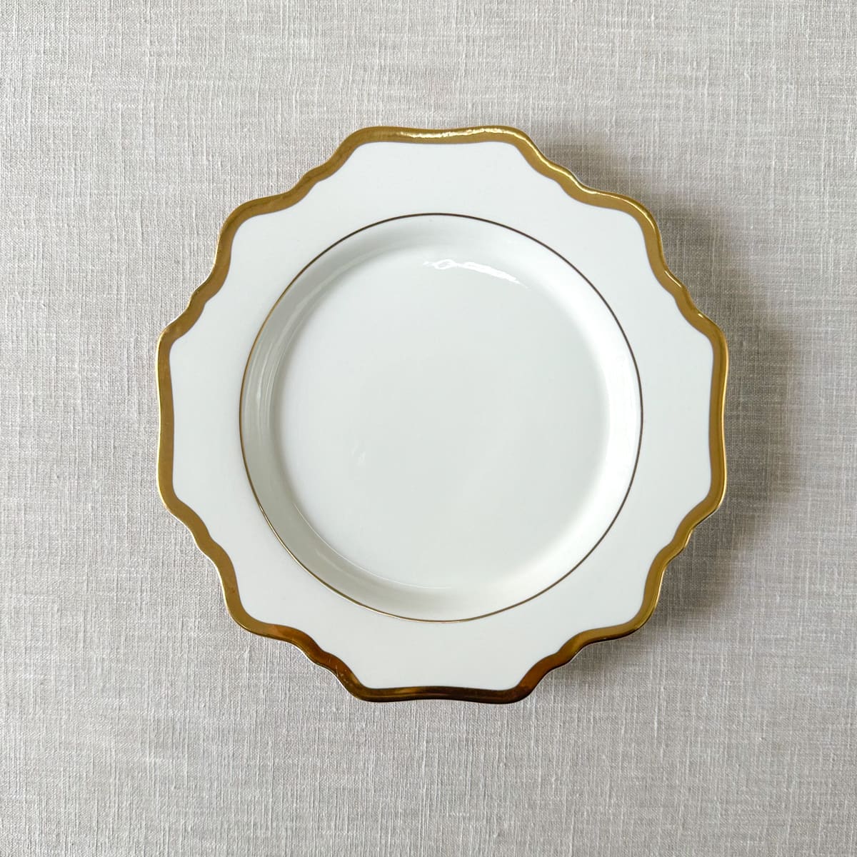 Celestine White Porcelain Side Plate with Gold Rim - Set of 2 - Home Artisan