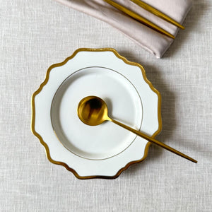 Celestine White Porcelain Side Plate with Gold Rim - Set of 2 - Home Artisan