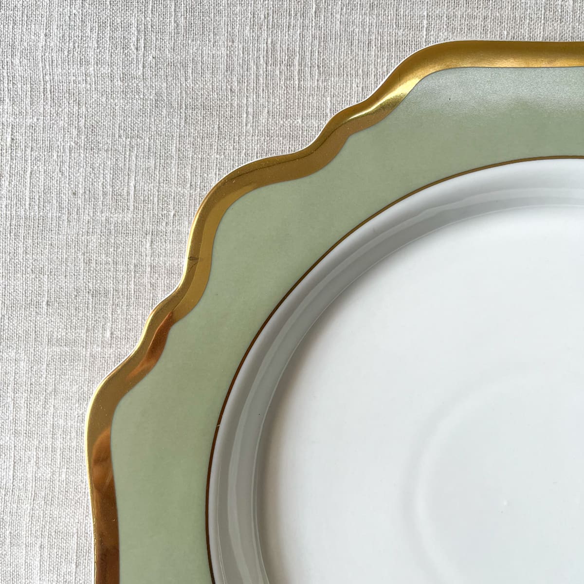 Emeraude Gree nPorcelain Dinner Plate with Gold Rim - Set of 2 - Home Artisan