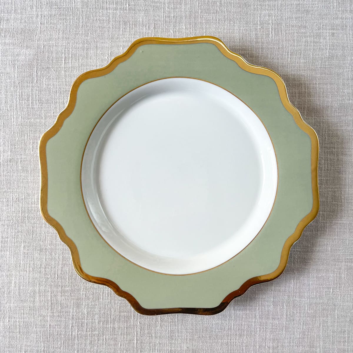 Emeraude Green Porcelain Side Plate with Gold Rim - Set of 2 - Home Artisan