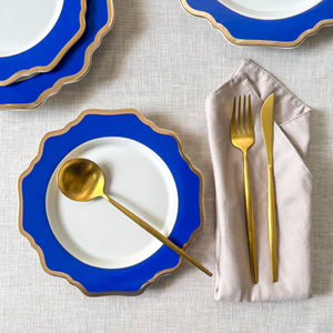 Margaux Blue Porcelain Side Plate with Gold Rim - Set of 2 - Home Artisan