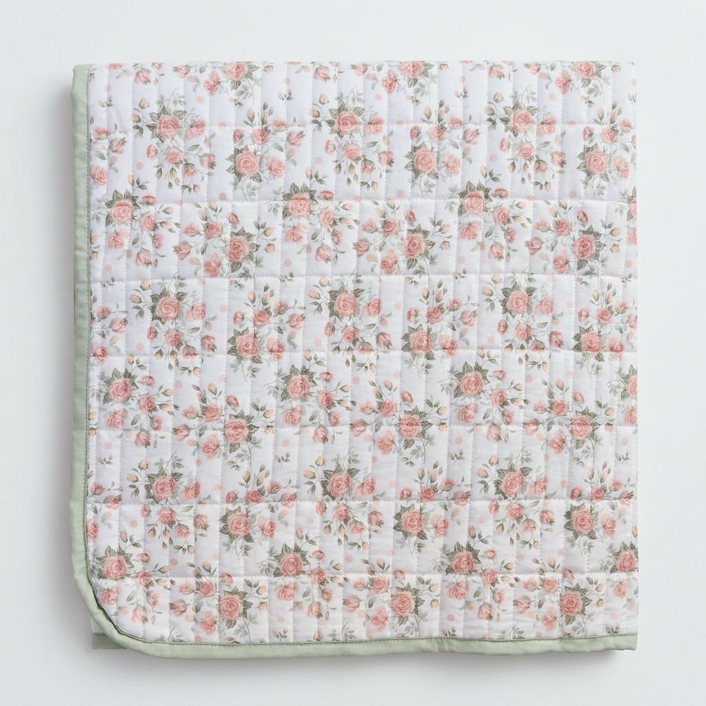 Bella Floral Double-Bed Cotton Comforter with Pillow Cases - Home Artisan