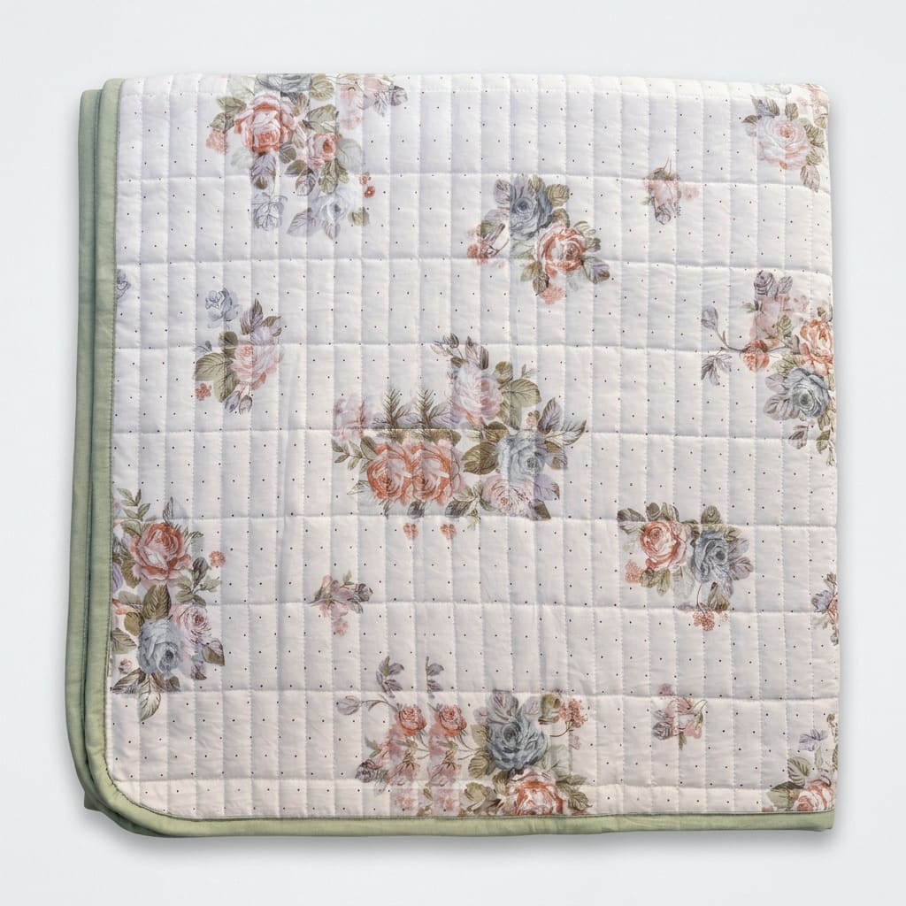Sophie Floral Double-Bed Cotton Comforter with Pillow Cases - Home Artisan
