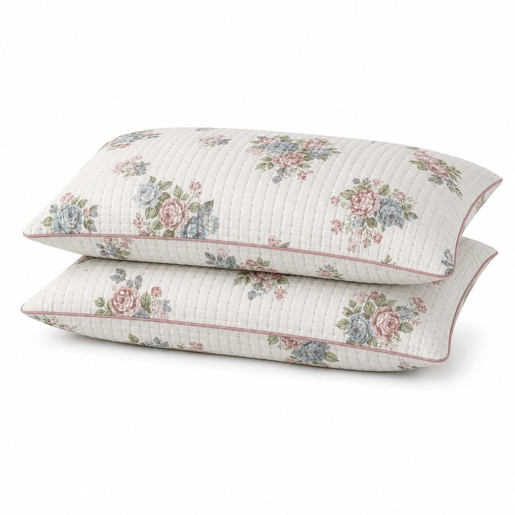 Elodie Pastel Floral Posy King-Size Cotton Comforter with Pillow Cases - Home Artisan