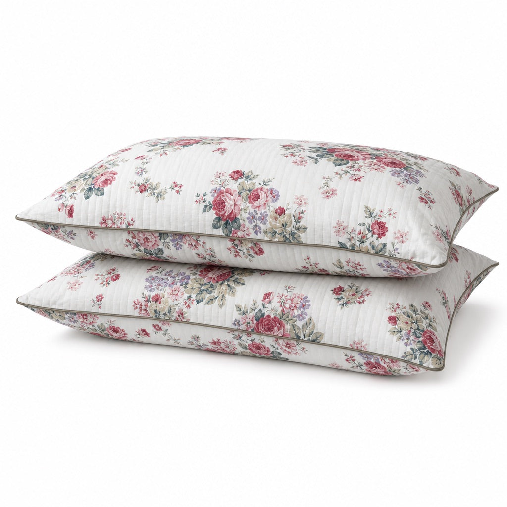 Rosalie Garden Rose Floral King-Size Cotton Comforter with Pillow Cases - Home Artisan