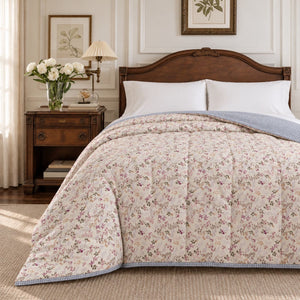 Verbena Pink Floral Sprig King Size Comforter - Home Artisan