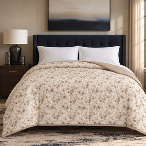 Magnolia Taupe Botanical King Size Comforter - Home Artisan