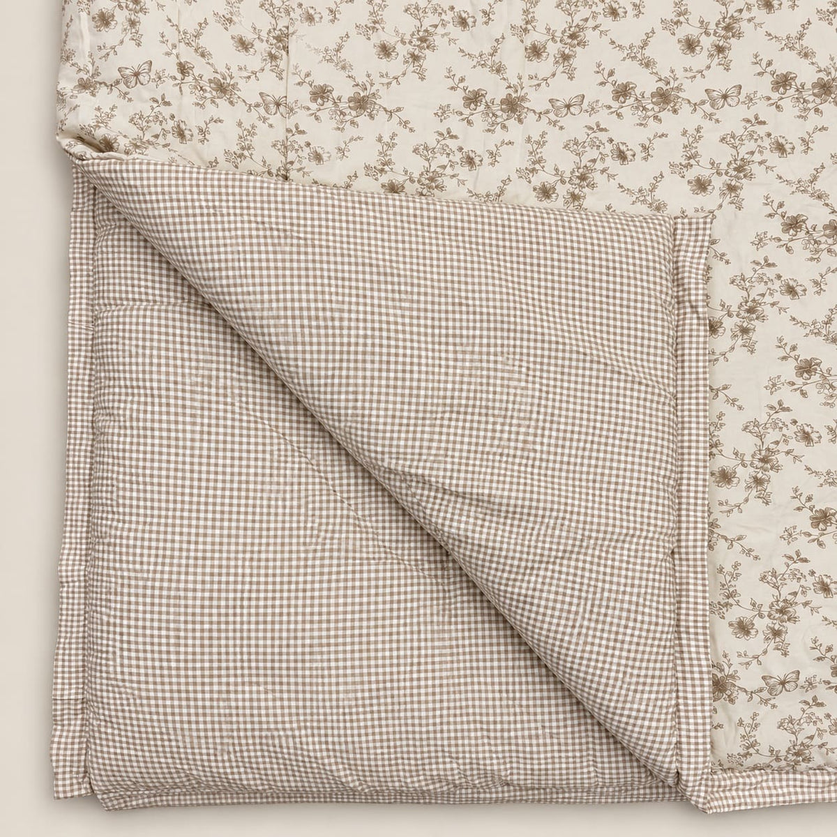 Magnolia Taupe Botanical King Size Comforter - Home Artisan
