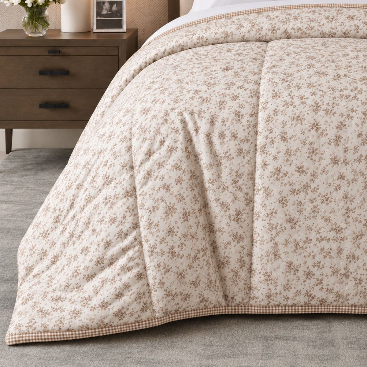 Linnea Grey Meadow King Size Comforter - Home Artisan