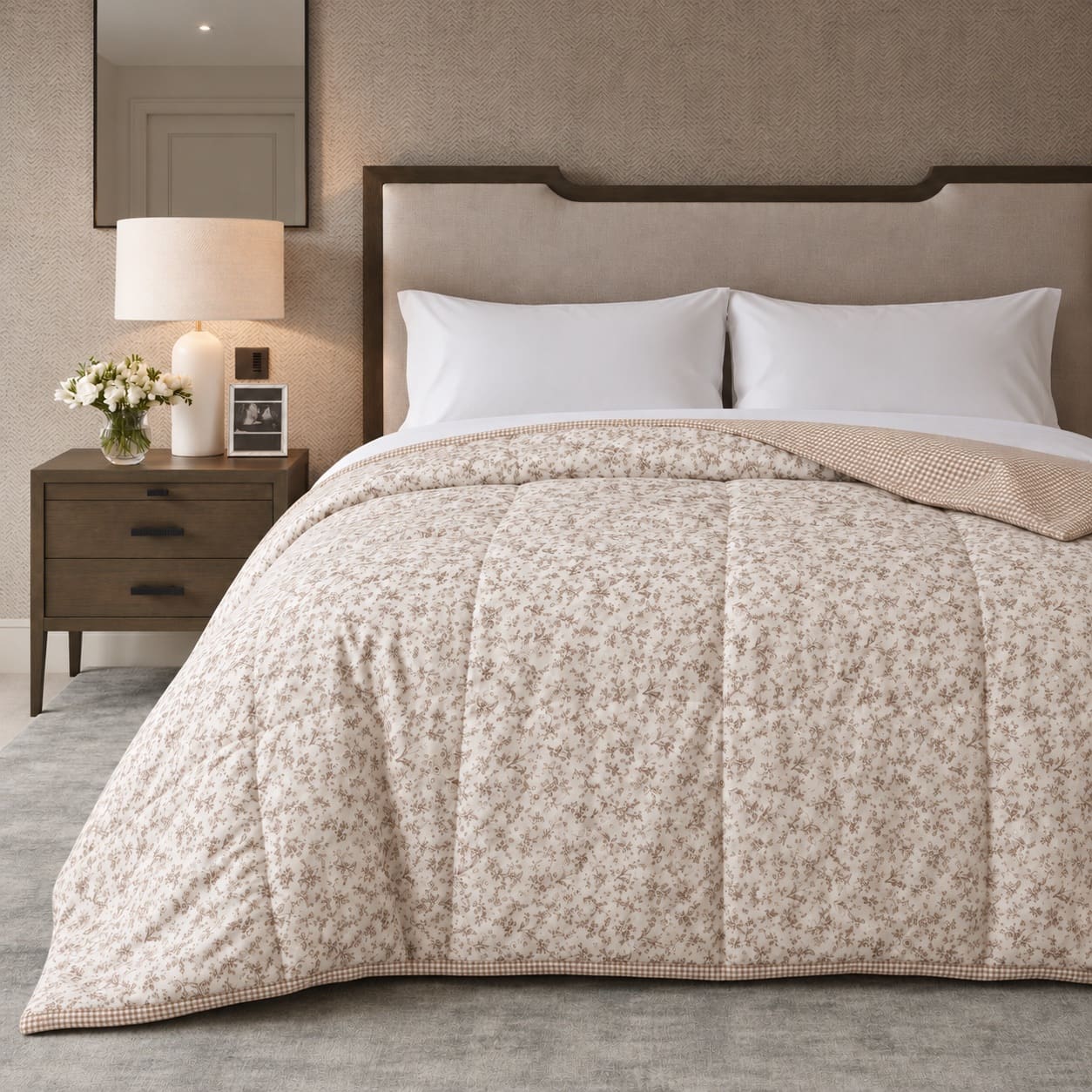 Linnea Grey Meadow King Size Comforter - Home Artisan