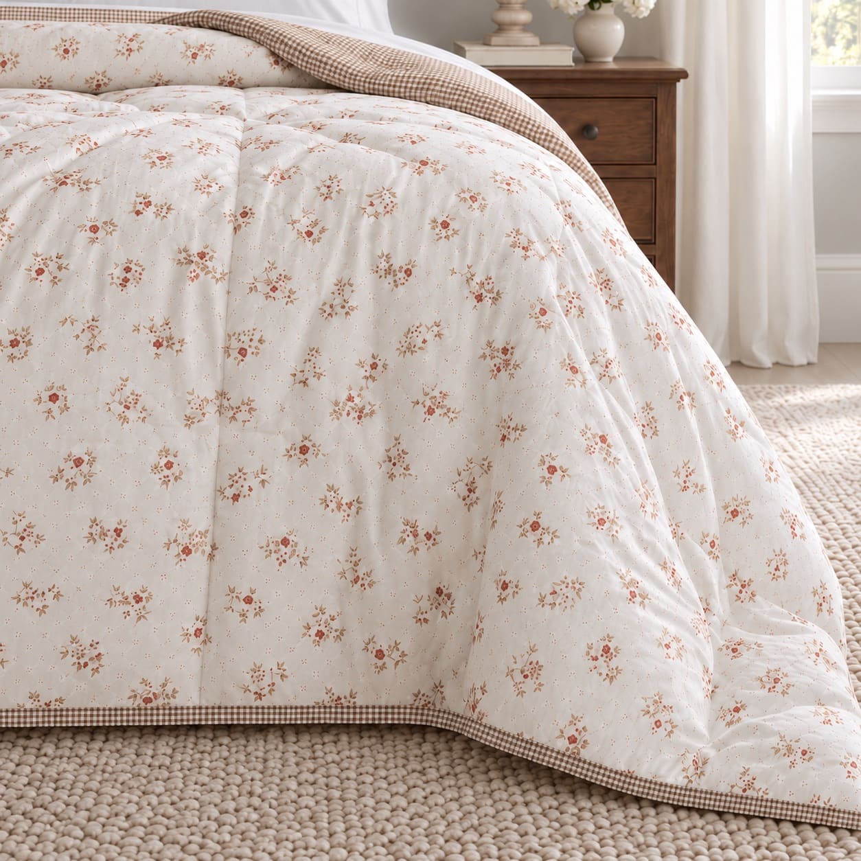 Rosalie Blush Bouquet King Size Comforter - Home Artisan