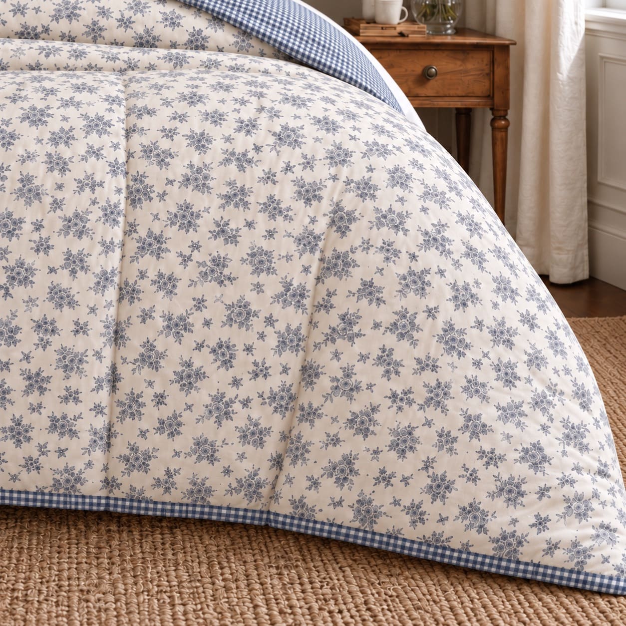 Dahlia Grey Garden Bouquet King Size Comforter - Home Artisan