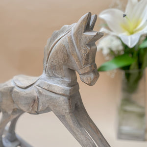 Wilhelm Wooden Rocking Horse Sculpture - Home Artisan