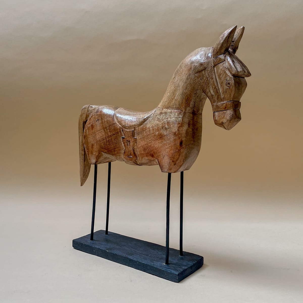 Leopold Wooden Horse Sculpture (Large) - Home Artisan