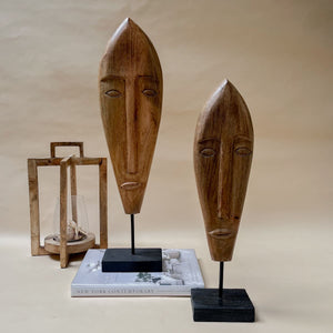 Mikom Wooden Face Sculpture (Large) - Home Artisan