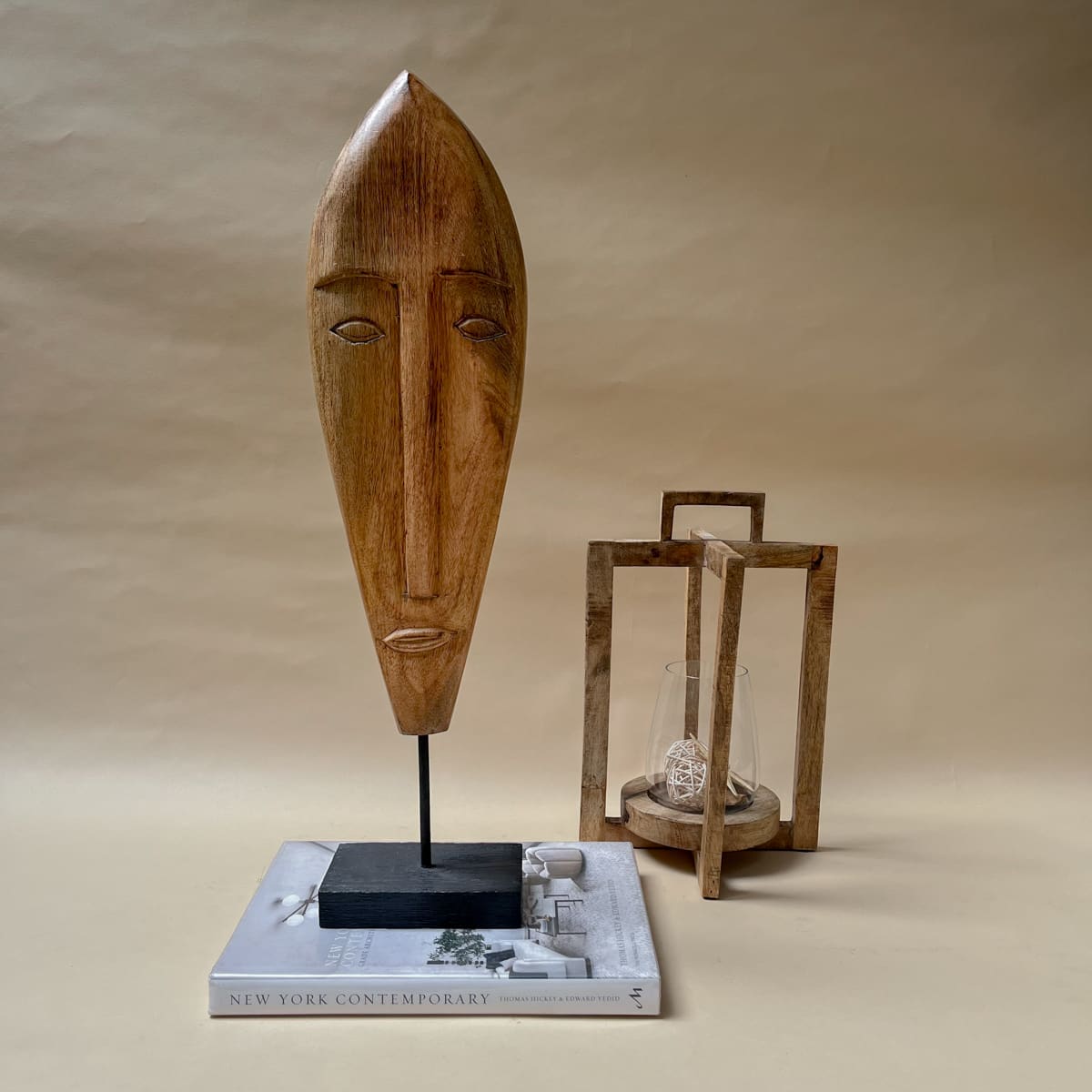 Mikom Wooden Face Sculpture (Large) - Home Artisan