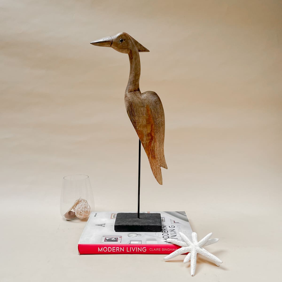Emmeline Wooden Bird Sculpture (Large) - Home Artisan