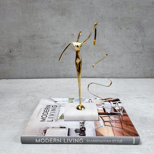 Golden Serenade of Silk Brass Sculpture - Home Artisan