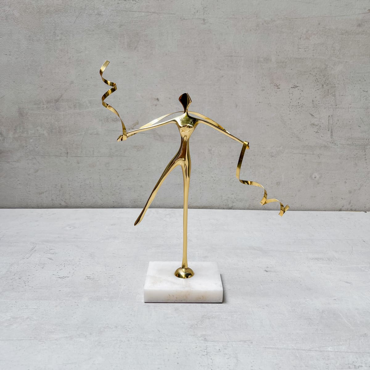 Golden Ballet of Silk Brass Sculpture - Home Artisan