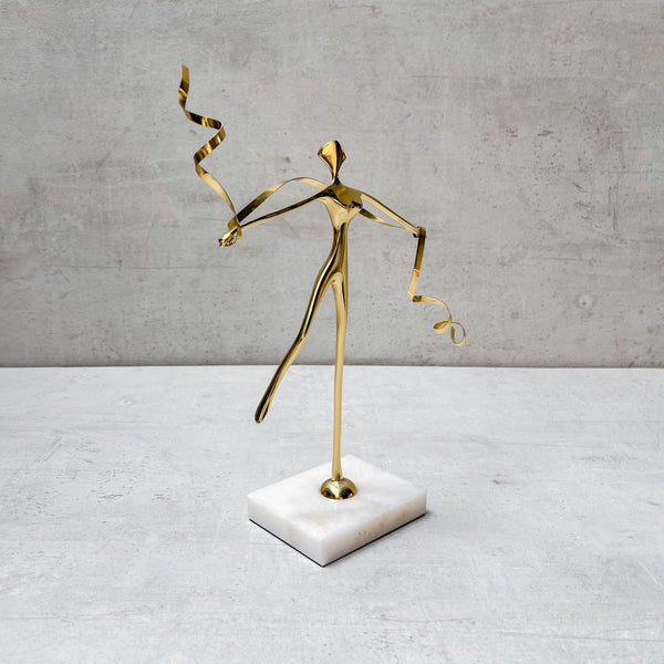 Buy Golden Ballet of Silk Brass Sculpture - Home Artisan