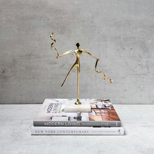 Golden Ballet of Silk Brass Sculpture - Home Artisan