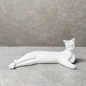 Milo White Cat Sculpture - Home Artisan