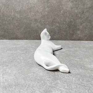 Milo White Cat Sculpture - Home Artisan