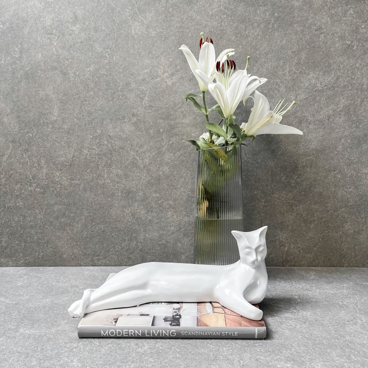 Milo White Cat Sculpture - Home Artisan