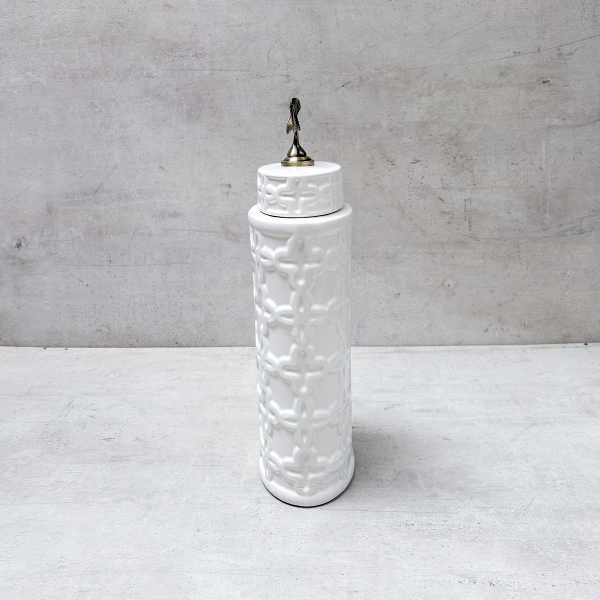 Gingko Grace Ceramic Jar (Large) - Home Artisan