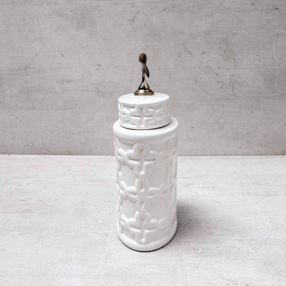 Gingko Grace Ceramic Jar (Small) - Home Artisan