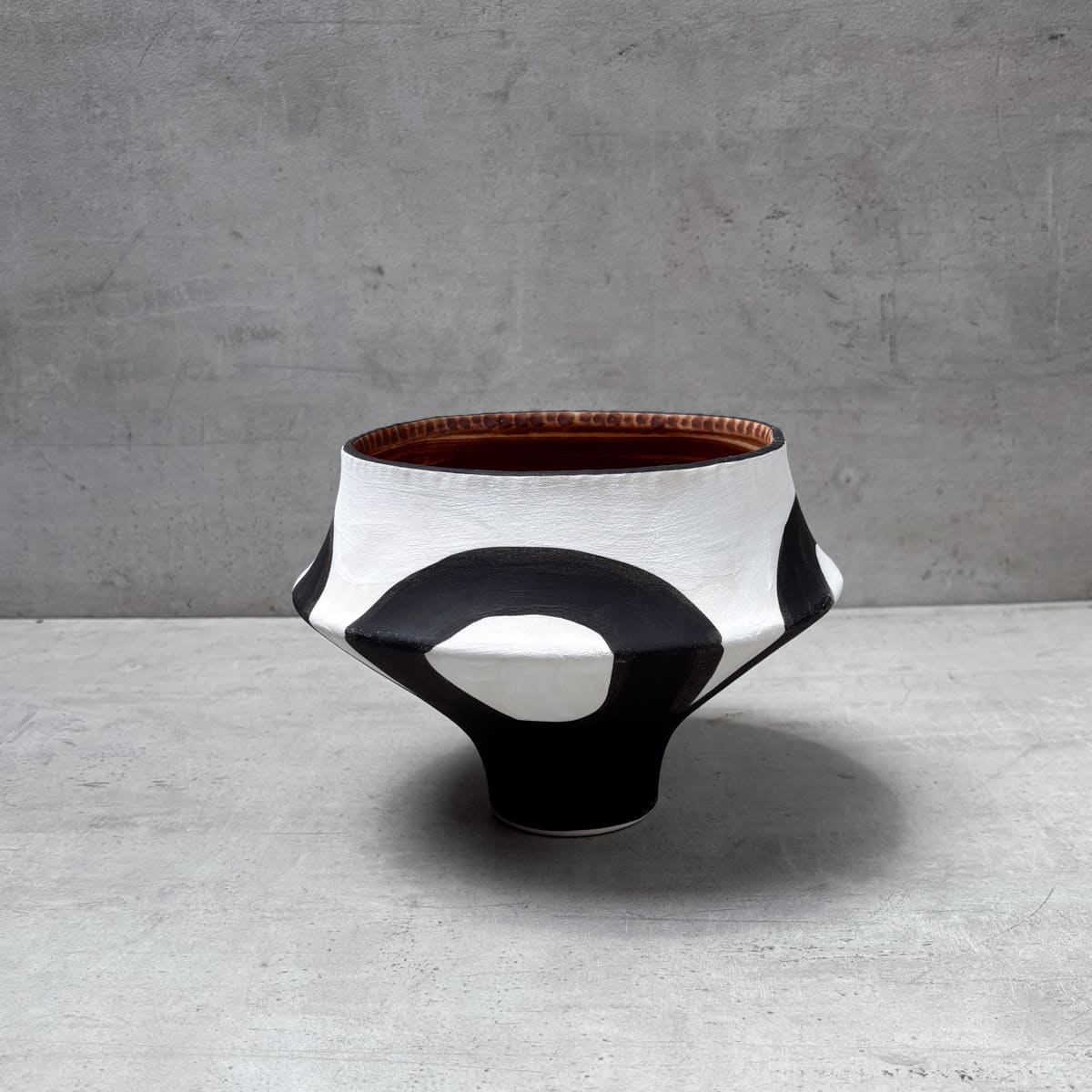 Monochrome Pedestal Decorative Ceramic Bowl - Home Artisan