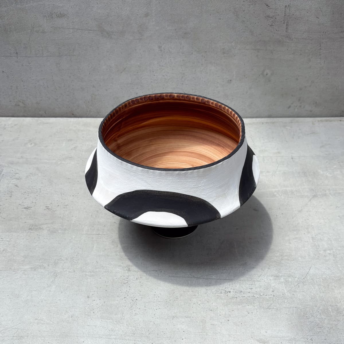 Monochrome Pedestal Decorative Ceramic Bowl - Home Artisan