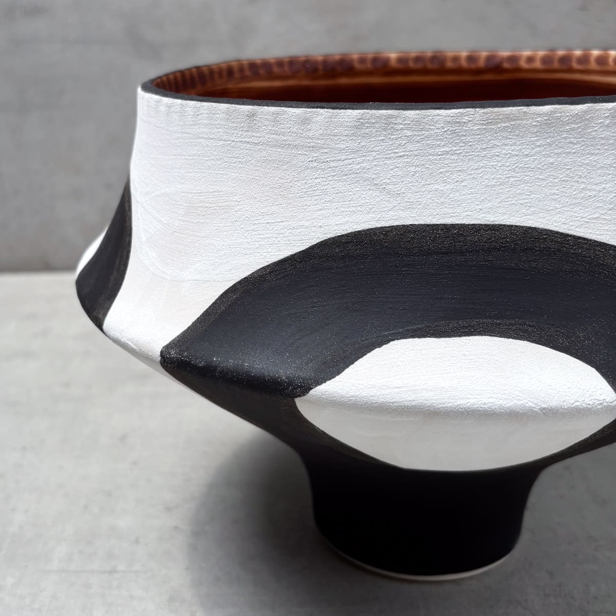 Monochrome Pedestal Decorative Ceramic Bowl - Home Artisan